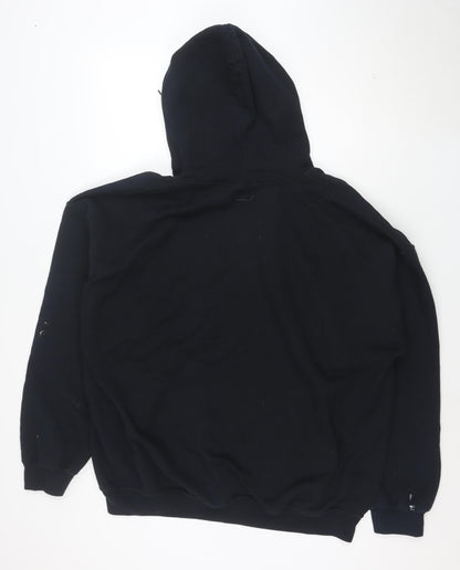 Gildan Mens Black XL Pullover Hoodie with Graphic Print