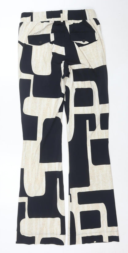 AIME BALANCE Women's Black Geometric Regular Trousers Size M