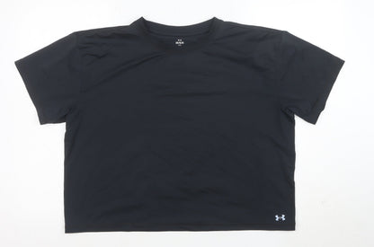 Under Armour Women's Black L Loose Fit Short Sleeve T-Shirt