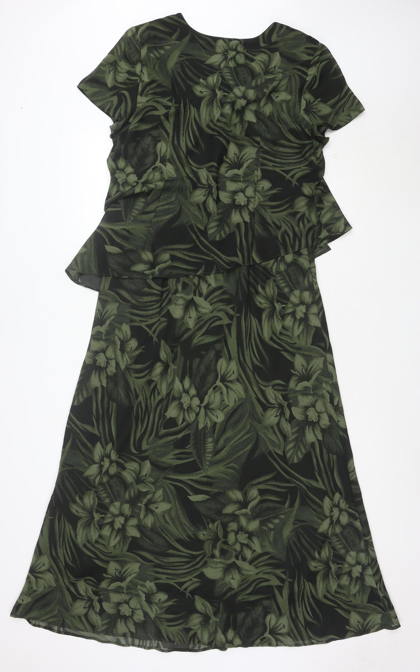 Tradition Petite Women’s Green Floral Sheath Dress Size 10