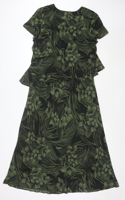 Tradition Petite Women’s Green Floral Sheath Dress Size 10