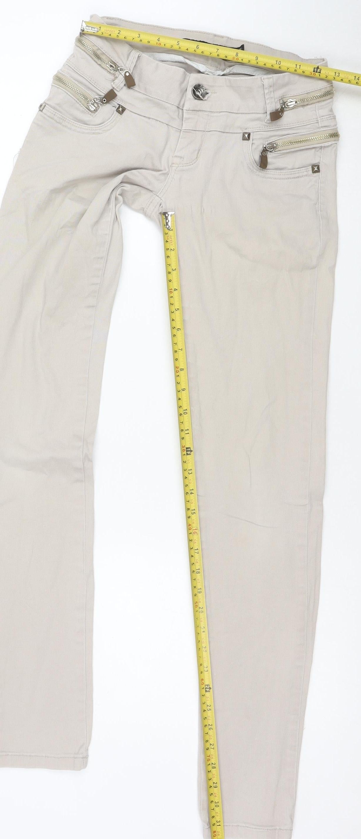 Ace Star Women’s Beige Skinny Jegging Trousers Size S 26W 36L