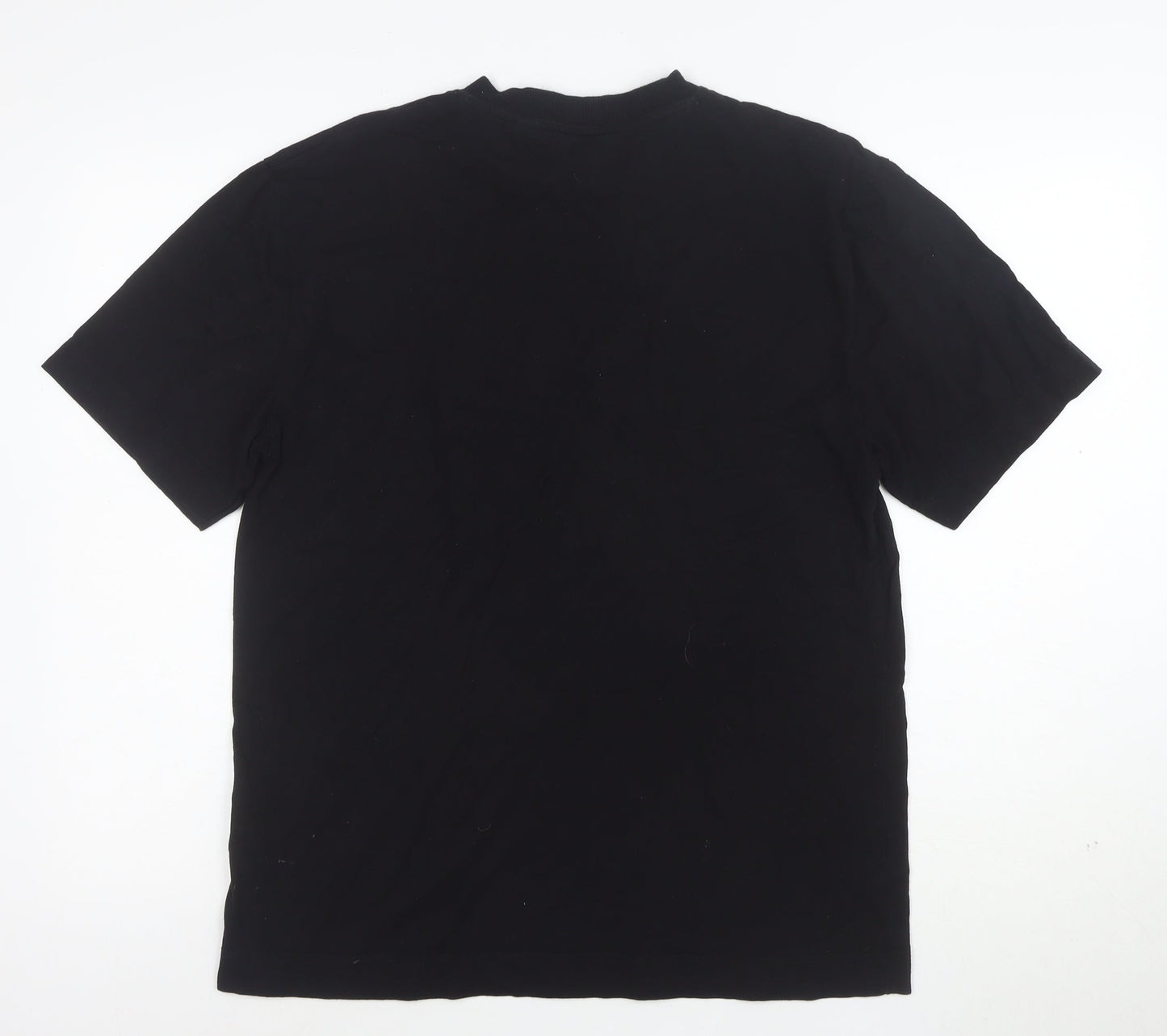 Collusion Women's Black Graphic Cotton T-Shirt Medium Short Sleeve
