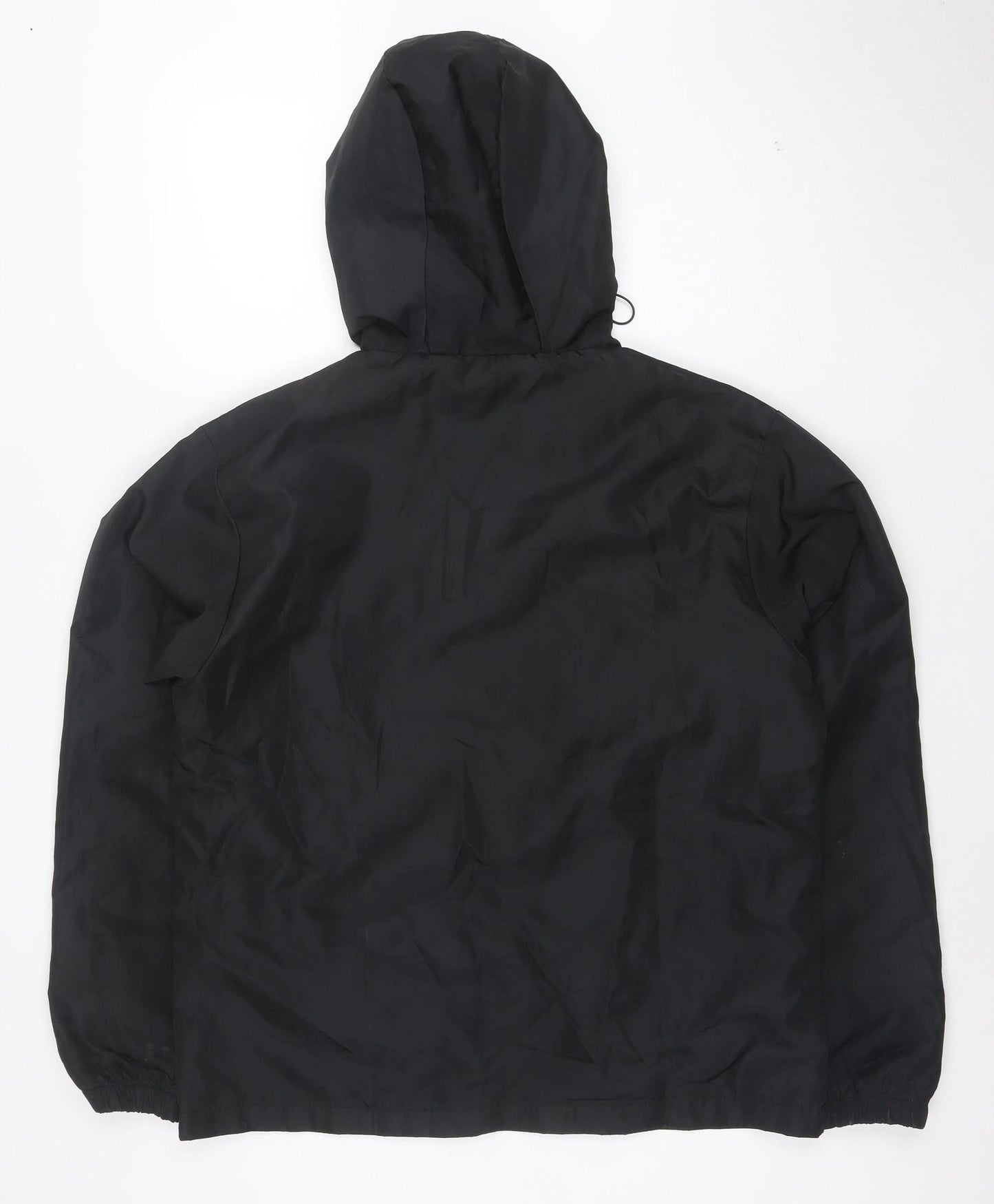 BoohooMAN Men's Black Red Hooded Anorak Jacket Size M Polyester