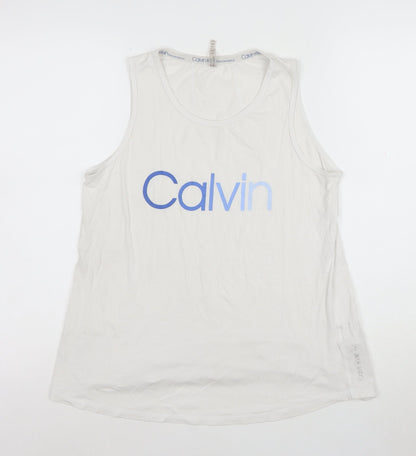 Calvin Klein Men’s White Sleeveless Performance T-Shirt - Size S