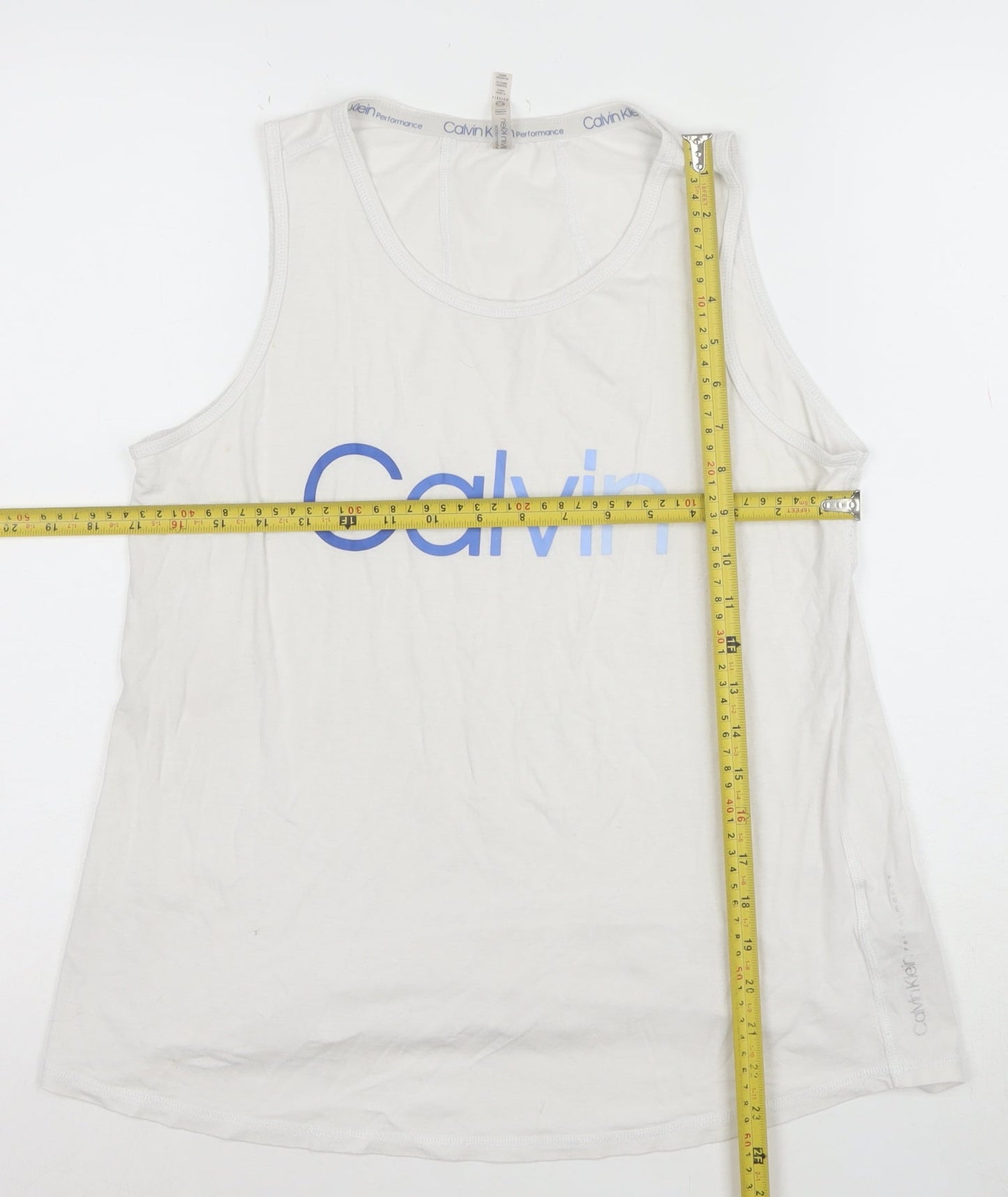 Calvin Klein Men’s White Sleeveless Performance T-Shirt - Size S