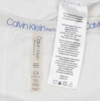 Calvin Klein Men’s White Sleeveless Performance T-Shirt - Size S