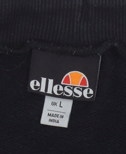 Ellesse Men's Black Fleece Sweat Shorts Size L Regular Fit Activewear