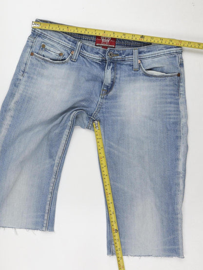 Amisu Women Blue Denim Bermuda Shorts Size 14 Stretch Cotton