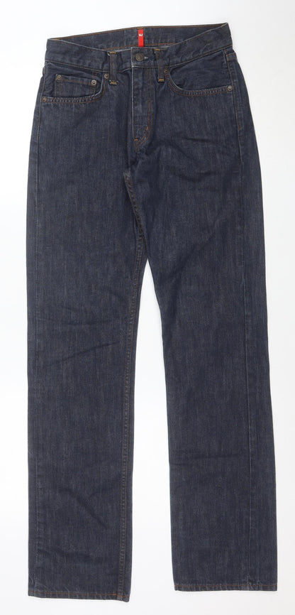 Uniqlo Women Blue Straight Leg Jeans Size 10 Regular Fit Denim