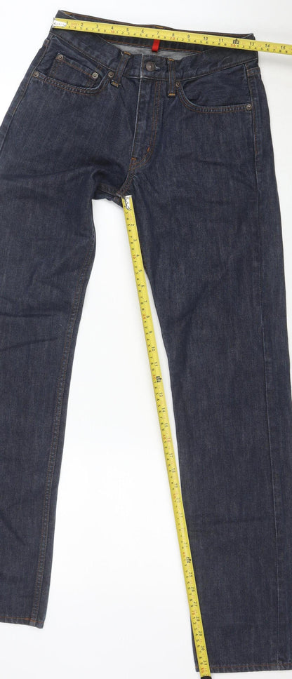 Uniqlo Women Blue Straight Leg Jeans Size 10 Regular Fit Denim