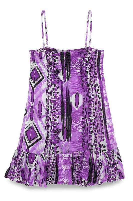 Store Twenty One Women’s Purple Cotton Asymmetric Summer Dress Size 10