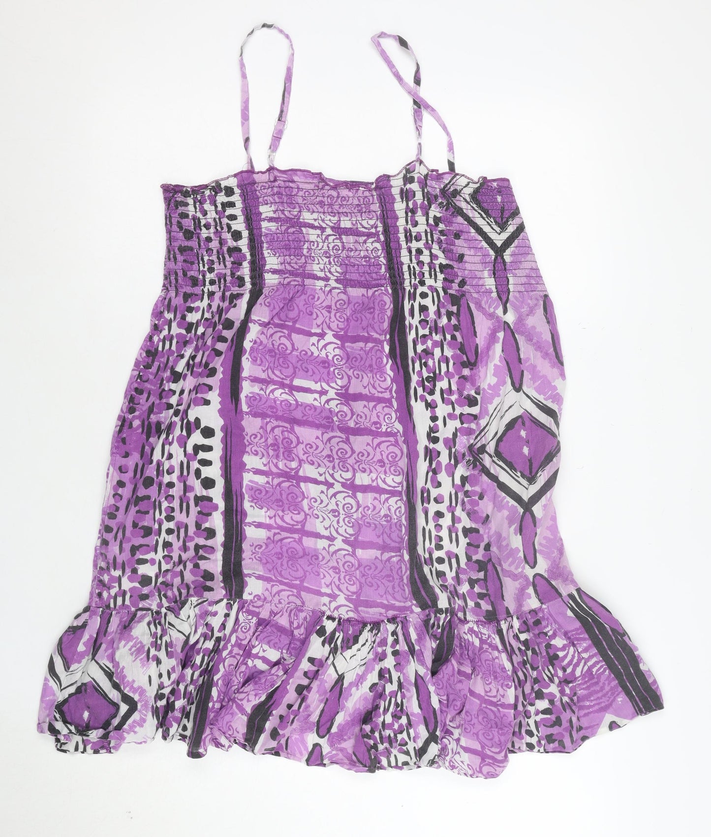 Store Twenty One Women’s Purple Cotton Asymmetric Summer Dress Size 10