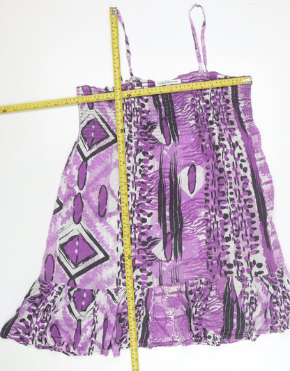 Store Twenty One Women’s Purple Cotton Asymmetric Summer Dress Size 10