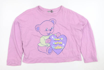 ASOS Design Women's Pink Cotton Pullover Sweatshirt Size 12