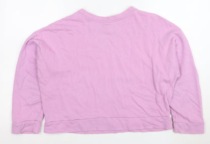 ASOS Design Women's Pink Cotton Pullover Sweatshirt Size 12