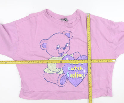 ASOS Design Women's Pink Cotton Pullover Sweatshirt Size 12