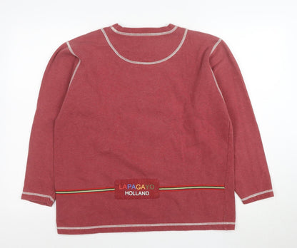Lapagayo Holland Women's Red Pullover Sweatshirt Size 12 Graphic Print