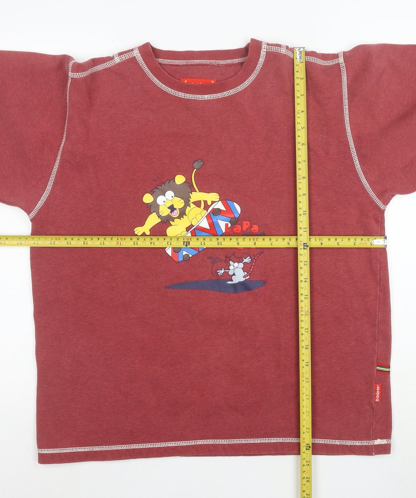 Lapagayo Holland Women's Red Pullover Sweatshirt Size 12 Graphic Print