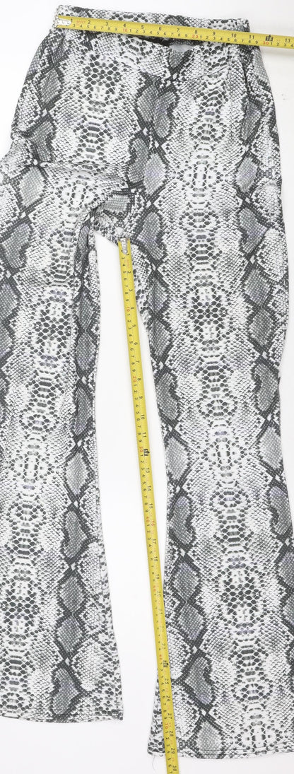 Pink Vanilla Women Grey Snake Print Stretch Leggings Size S