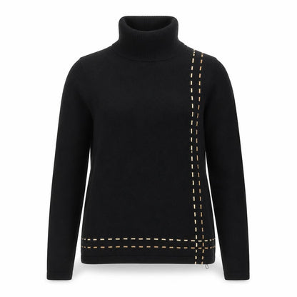 Front view of Mexx Women's Black Roll Neck Jumper, size S, 100% Cotton