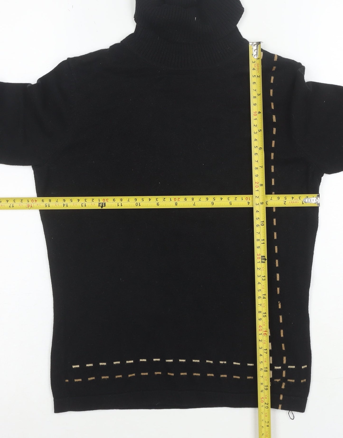 Mexx Women's Black Roll Neck Jumper Size S 100% Cotton