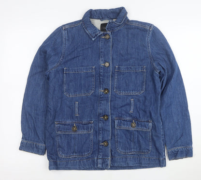 Next Women's Blue Denim Basic Jacket Size 8 Casual Cotton