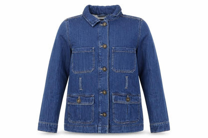 Next Women's Blue Denim Basic Jacket Size 8 Casual Cotton