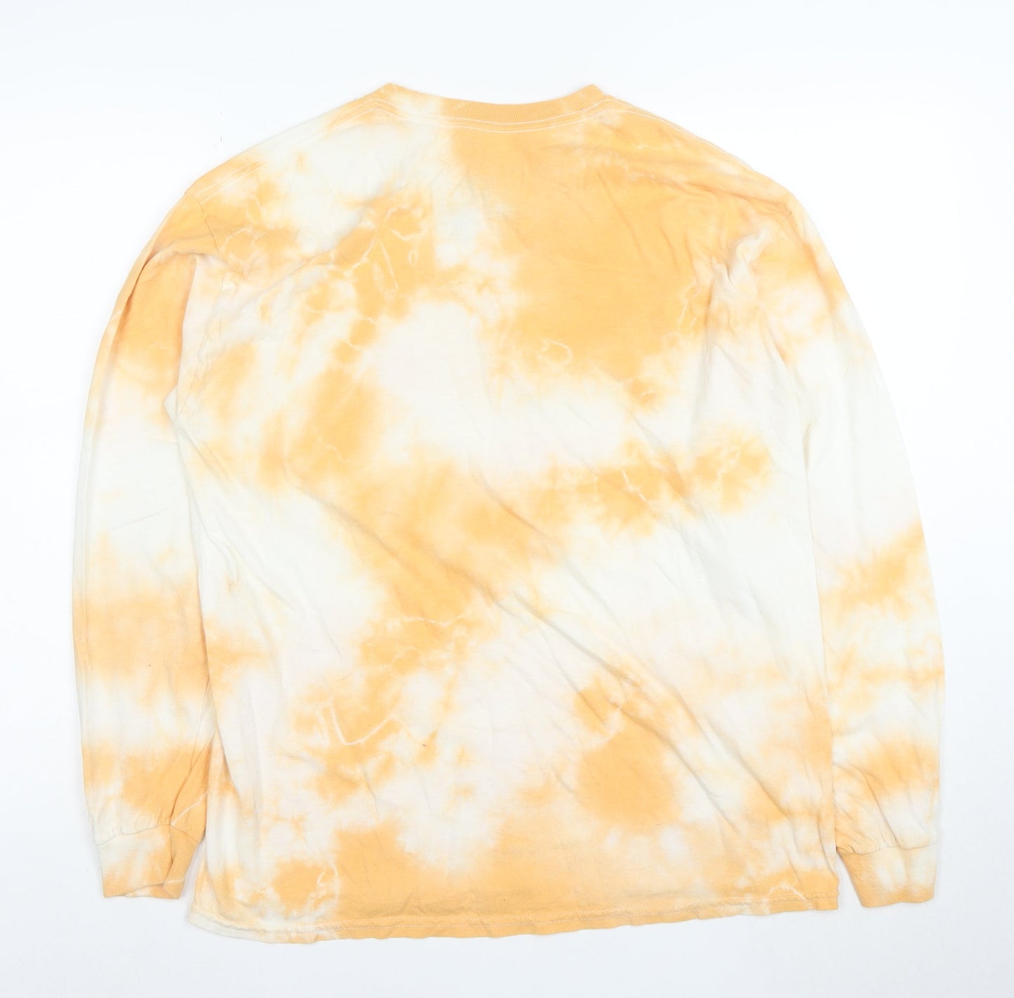 Rebels & Nomads Men's Orange Tie-Dye Desert Long Sleeve T-Shirt Medium