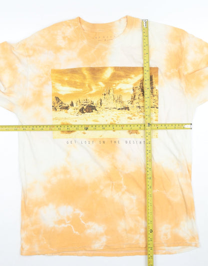 Rebels & Nomads Men's Orange Tie-Dye Desert Long Sleeve T-Shirt Medium