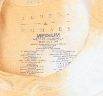 Rebels & Nomads Men's Orange Tie-Dye Desert Long Sleeve T-Shirt Medium
