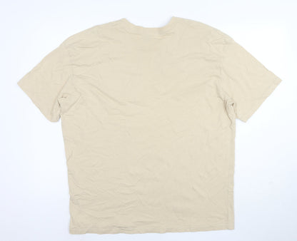 boohooMAN Men's Beige Graphic Homme Regular Fit T-Shirt M