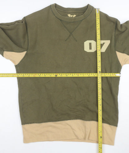 Watch2 Mens Green Small Pullover Crew Neck Sweatshirt