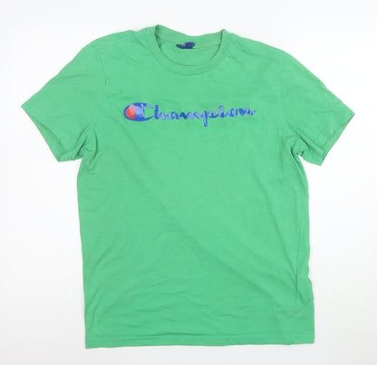 Champion Men's Green Medium Short Sleeve Cotton T-Shirt