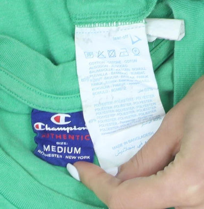 Champion Men's Green Medium Short Sleeve Cotton T-Shirt