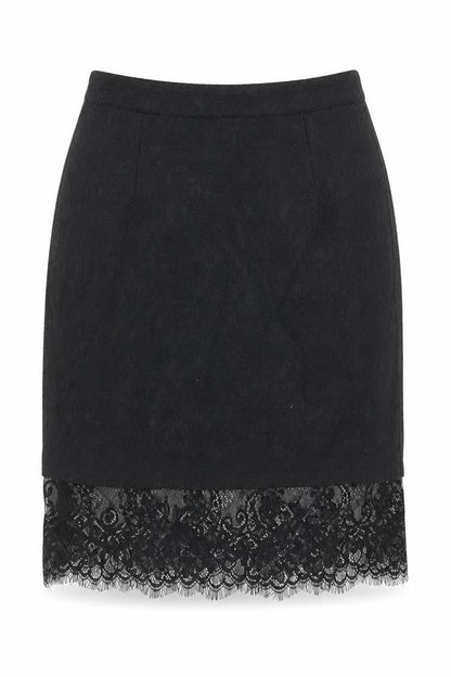 Missguided Women's Black Lace Hem Pencil Skirt Size 6