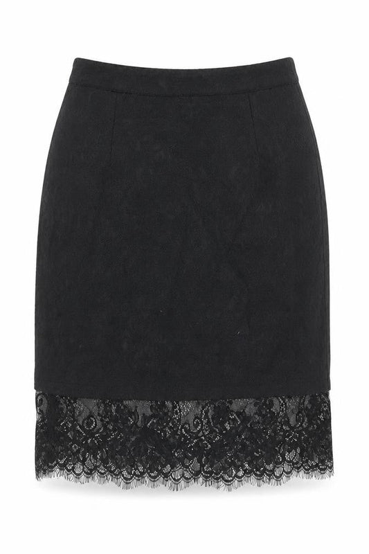 Missguided Women's Black Lace Hem Pencil Skirt Size 6