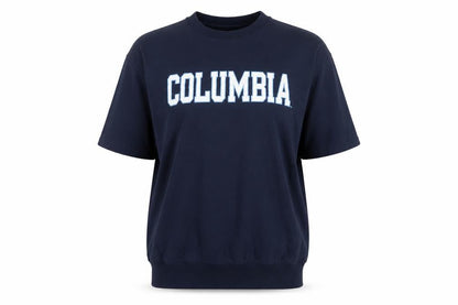 Champion Women's Blue Eco Fleece Columbia Short Sleeve Sweatshirt Size S