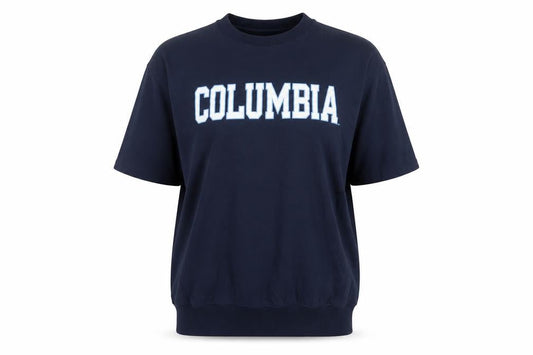 Champion Women's Blue Eco Fleece Columbia Short Sleeve Sweatshirt Size S