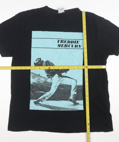 Zara Men Black Freddie Mercury Band Graphic T-Shirt Size M