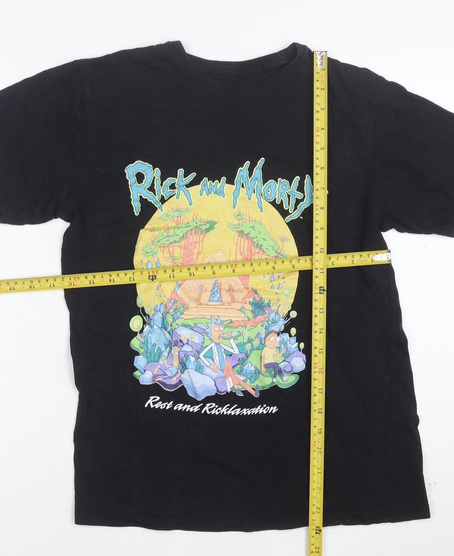Adult Swim Rick and Morty Black Cotton Men’s T-Shirt Size S Graphic Tee