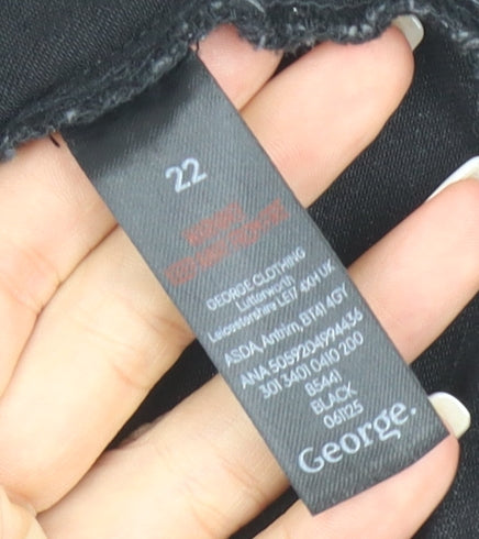 George Women’s Black Denim Jacket Size 22 Plus Classic Casual