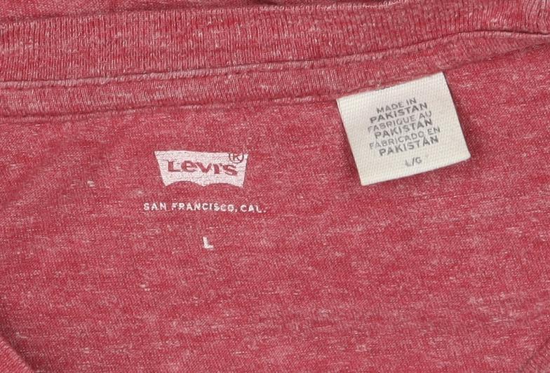 Levi's Women's Red Logo T-Shirt Size L Short Sleeve Cotton Blend