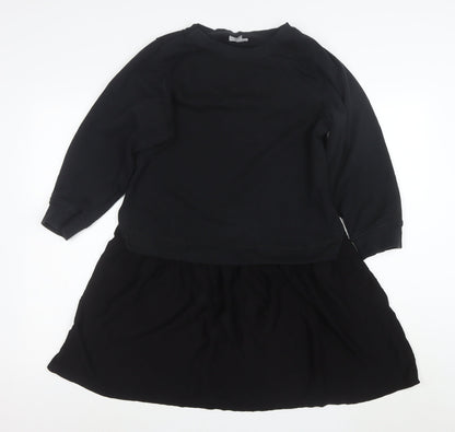 Oliver Bonas Womens Black Size 10 Long Sleeve Sweatshirt Dress