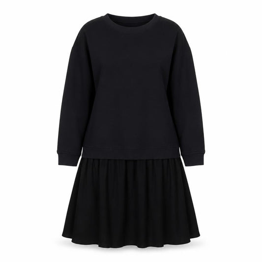 Oliver Bonas Womens Black Size 10 Long Sleeve Sweatshirt Dress