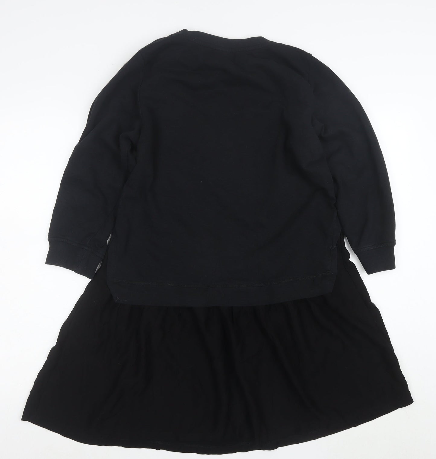 Oliver Bonas Womens Black Size 10 Long Sleeve Sweatshirt Dress
