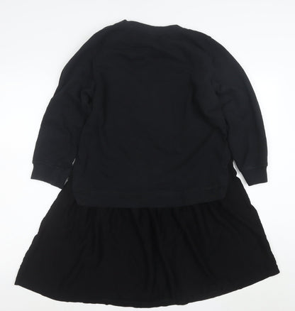 Oliver Bonas Womens Black Size 10 Long Sleeve Sweatshirt Dress