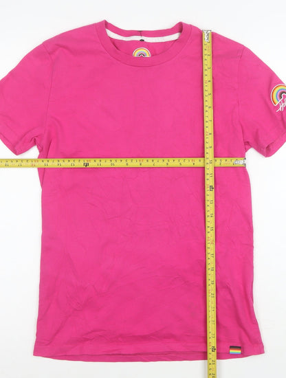 Hollister Men’s Pink Pride Rainbow Crew Neck Cotton T-Shirt XS