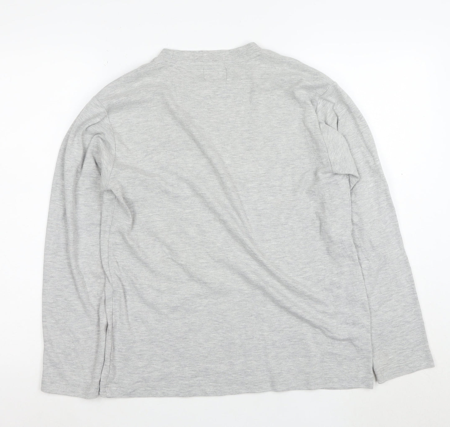 Champion Men's Grey Long Sleeve Crew Neck Cotton T-Shirt M