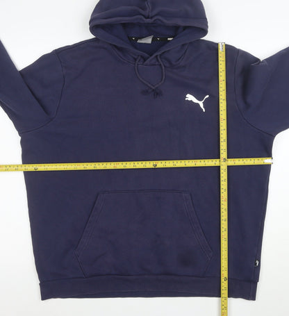 Puma Men's Blue Pullover Hoodie XL Logo Fleece Sweatshirt